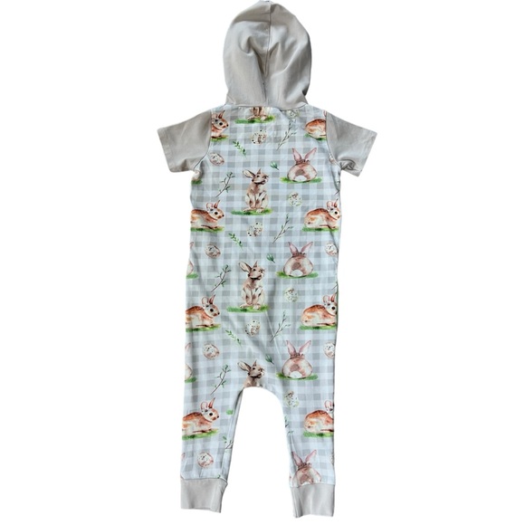 Rags Gingham Bunny Hooded Romper Size 2T - Picture 4 of 4